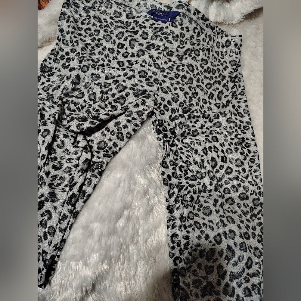 Vintage Miley Cyrus Max Azria Leopard Print Sparkle Leggings/ 90s Y2K/NWOT